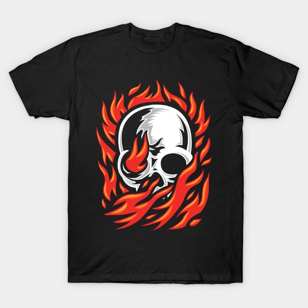 Fire Skull T-Shirt by barmalisiRTB